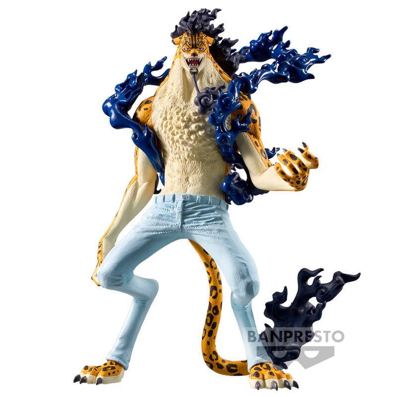 Figura Rob Lucci Forma Leopardo One Piece Banpresto - efecto Haki de Armamento azul